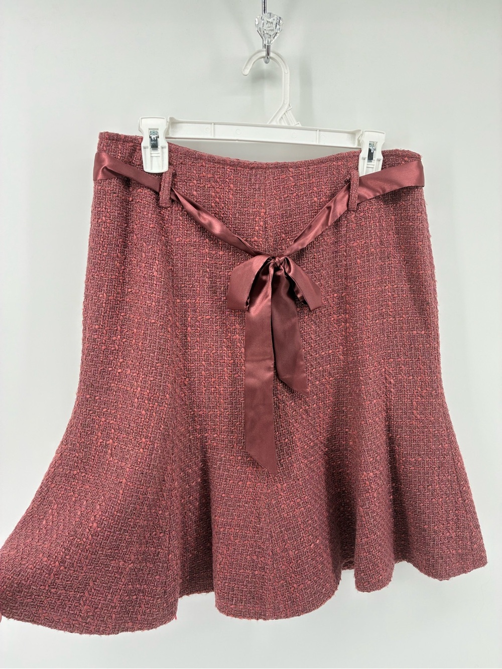 Mossimo Wool Blend Maroon Tweed Skirt